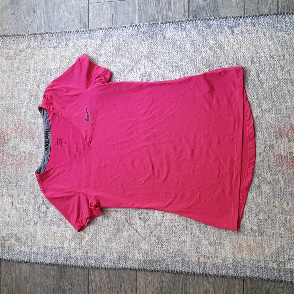 Pink Nike pro dri fit ladies workout tshirt size medium